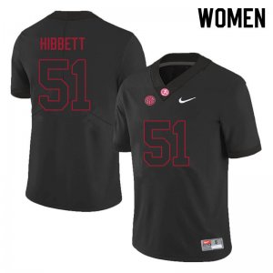 NCAA Women's Alabama Crimson Tide #51 Kneeland Hibbett Stitched College 2021 Nike Authentic Black Football Jersey XM17Q88EU
